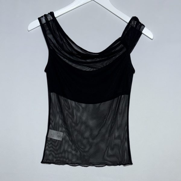 Top Nero in Organza