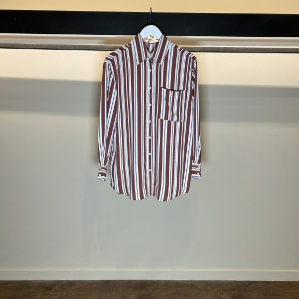 Camicia A Righe Burgundy