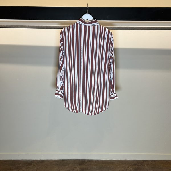 Camicia A Righe Burgundy