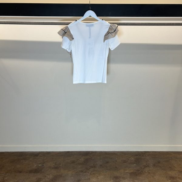 T-Shirt Scollo a V Macramé