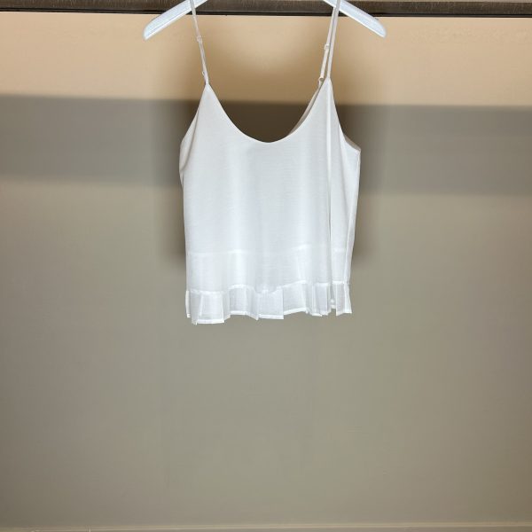 Top Con Plissé Bianco