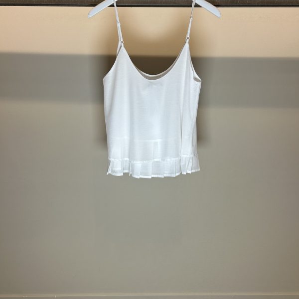 Top Con Plissé Bianco